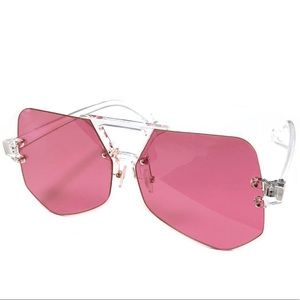 NWT Pink Clear Frame Sunglasses 😎